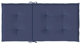 Almofadões p/ cadeira de encosto baixo 6pcs tecido azul-marinho