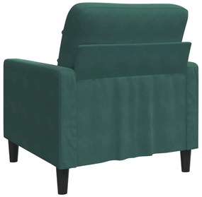 Poltrona 60 cm veludo verde-escuro