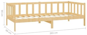 Sofá-cama com gavetas 90x200 cm pinho maciço