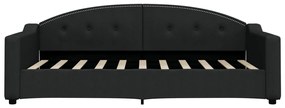 Sofá-cama com colchão 90x190 cm tecido preto