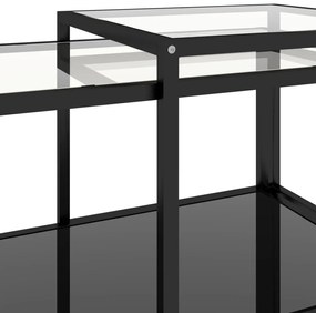 Mesas de centro 2 pcs vidro temperado preto