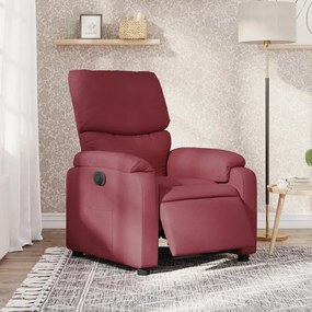 vidaXL Poltrona elétrica reclinável tecido vermelho tinto