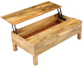 Mesa de centro madeira de mangueira maciça 110x55x35 cm