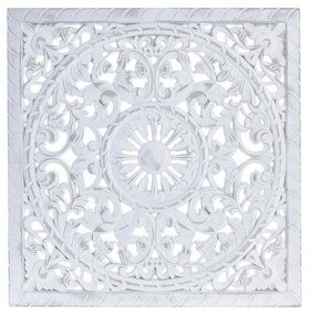 Decoração de Parede DKD Home Decor MDF Branco Mandala (60 x 2 x 60 cm)