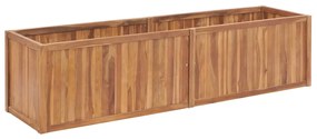 vidaXL Canteiro elevado de jardim 200x50x50 cm madeira de teca maciça