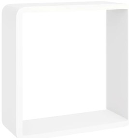 Prateleiras de parede em forma de cubo 3 pcs MDF branco