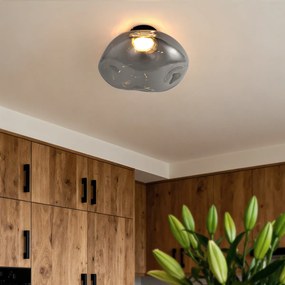 Plafon de design preto com vidro fumado - Gemma