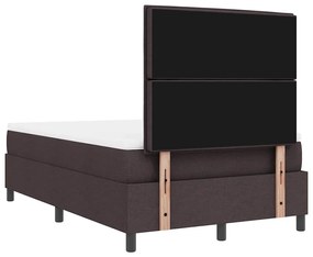 Cama Box Spring com Colchão Marrom Escuro 120x200 cm Tecido