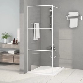 Divisória de chuveiro branco 80x195 cm vidro ESG transparente