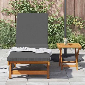 vidaXL Espreguiçadeira com almofada 1-pessoa Castanho 63 x 199 x 85cm