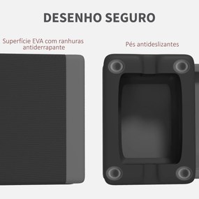 Step para Fitness Antideslizante Altura Regulável 3 Níveis de 10,5/15,5/20,5 cm Capacidade 250 kg 77x36x20,5 cm Cinza e Preto
