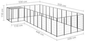 Canil 13,31 m² aço preto