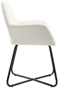 Cadeiras de jantar 2 pcs tecido cor creme
