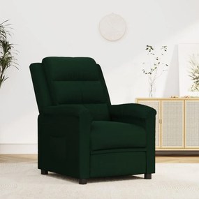 vidaXL Poltrona reclinável veludo verde-escuro