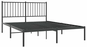 Estrutura de cama com cabeceira 135x190 cm metal preto