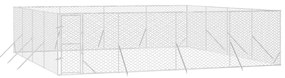 Canil de exterior 8x8x2 m aço galvanizado prateado