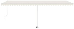 Toldo retrátil manual com LED 600x350 cm cor creme