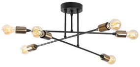 Candeeiro de Teto Fleur – Preto – 66 x 66 cm