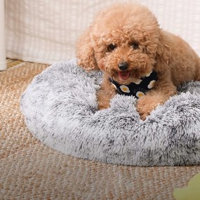 Cama para cães 60 x 20 cm com cobertura macia cinzento