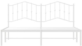 Estrutura de cama com cabeceira 180x200 cm metal branco