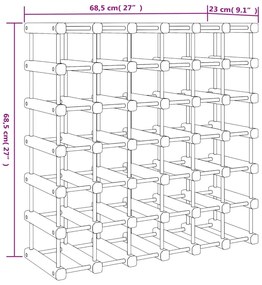 Garrafeira para 42 garrafas 68,5x23x68,5 cm pinho maciço