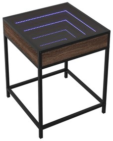 Mesa de centro luzes LED Infinity 40x40x51 cm carvalho castanho