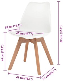 Cadeiras de jantar 4 pcs plástico branco