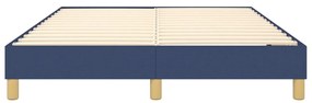 Estrutura de cama sem colchão 140x190 cm tecido azul
