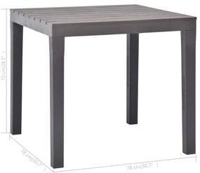 Mesa de jardim 78x78x72 cm plástico mocca