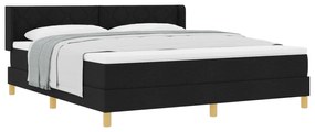 vidaXL Cama Box com colchão com cabeceira Preto 200 x 180 cm Poliéster