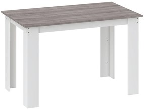 HOMCOM Mesa de Sala de Jantar para 4-6 Pessoas Estilo Moderno com Bancada de Melamina de Madeira Carga 50 kg 120x69x75 cm Cinza e Branco | Aosom Portugal