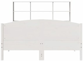 Cama com estante sem colchão 120x190 cm pinho maciço branco