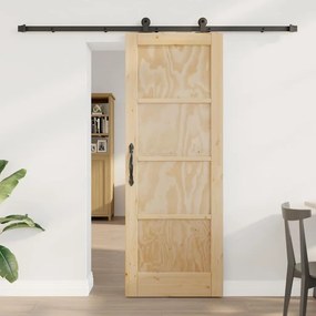 Porta Deslizante vidaXL com Conjunto de Ferragens 'ORKDAL'de Madeira Sólida de Pinus
