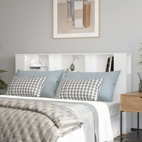 vidaXL Armário de cabeceira 180x18,5x104,5 cm branco brilho alto