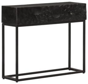 vidaXL Mesa consola 90x30x76 cm mangueira maciça e ferro preto