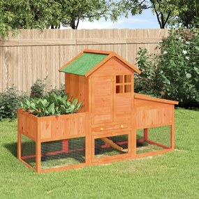 vidaXL Coelheira 170x63x113 cm pinho maciço castanho
