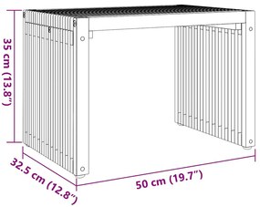 Mesa Lateral de Jardim 50x32.5x35 cm Madeira Sólida de Teca