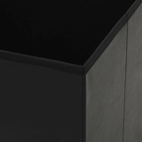 Bancos de arrumação dobráveis 2 pcs couro artificial preto