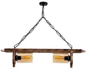 Candeeiro Chandelier Erebos – Preto Madeira – 80 x 11 cm