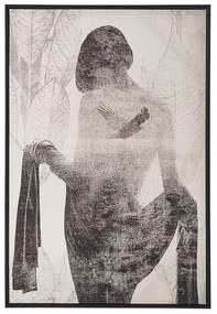 Quadro com motivo femenino em cinzento 63 x 93 cm VOLTANO Beliani