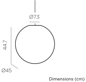 CANDEEIRO SUSPENSO ESFÉRICO COM CABO PIANETA ø45 cm COM LUZ LED BRANCA HOTEL, CASA, JARDIM, RESTAURANTE, BAR (Cópia)