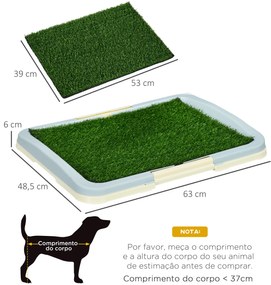 Sanita para Cães com Relva Artificial Grade e Bandeja Desmontável para Adestramento de Cães 63x48,5x6 cm Multicor
