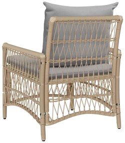 vidaXL Cadeira de Jardim Bege 60 x 70 x 78cm vime PE