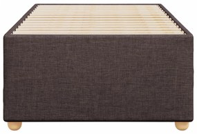 Estrutura de cama sem colchão 100x200 cm tecido castanho-escuro