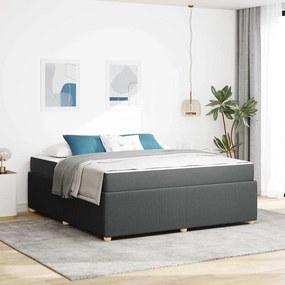 vidaXL Estrutura da Cama com colchão Cinza Escuro 180 x 200 cm tecido