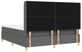 Cama box com colchão cinza escuro 180 x 200 cm, tecido.