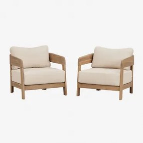 Pack De 2 Poltronas Em Madeira De Acácia Uleno Marrom Acácia Claro - Sklum