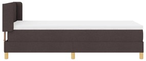 Cama Box Spring com Colchão Castanho Escuro 90x190 cm em Tecido