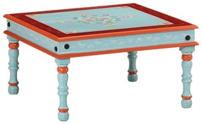 VidaXL Mesa de centro pintada à mão mangueira maciça azul