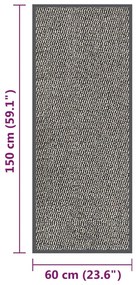 Tapete de entrada tufado 60x150 cm castanho-claro